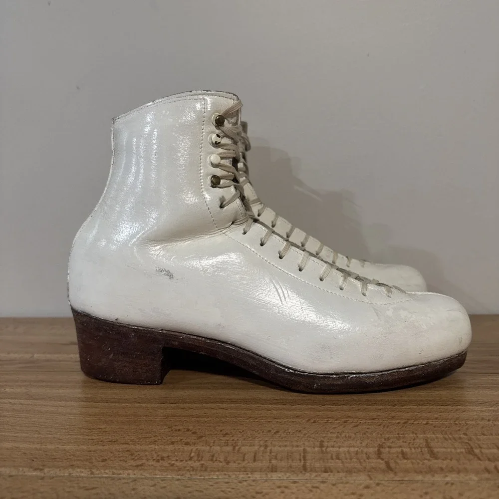 SP-Teri USA Handmade Leather Boots ONLY Womens Size 10.5 A Figure Ice Skating
